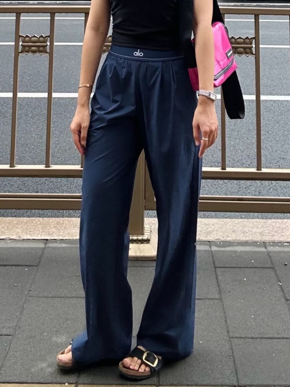 ALO Yoga🌌Suit Up Trouser Navy Blue Regular NWT💟Elevated Style Pants - Picture 1 of 8